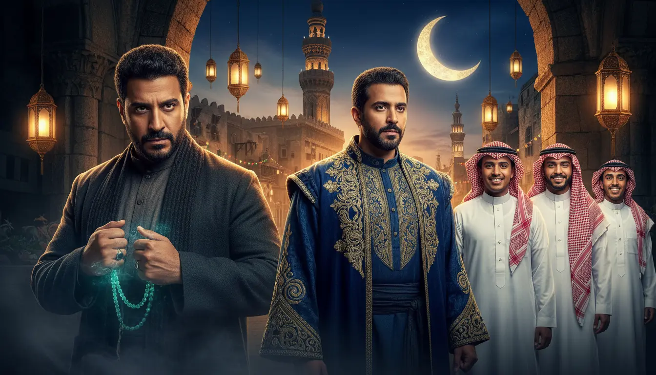 أشهر شخصيات مسلسلات رمضان 2026 المكملة لأجزاء سابقة في أجواء درامية، رعب، وكوميديا، مع تفاصيل دقيقة للديكورات والملابس وجودة عرض 4K