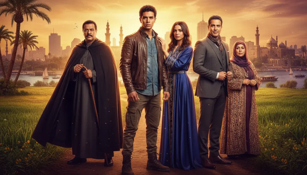 صورة لنجوم مسلسل فخر الدلتا أحمد رمزي وخالد زكي وتارا عبود وإنتصار وكمال أبو رية