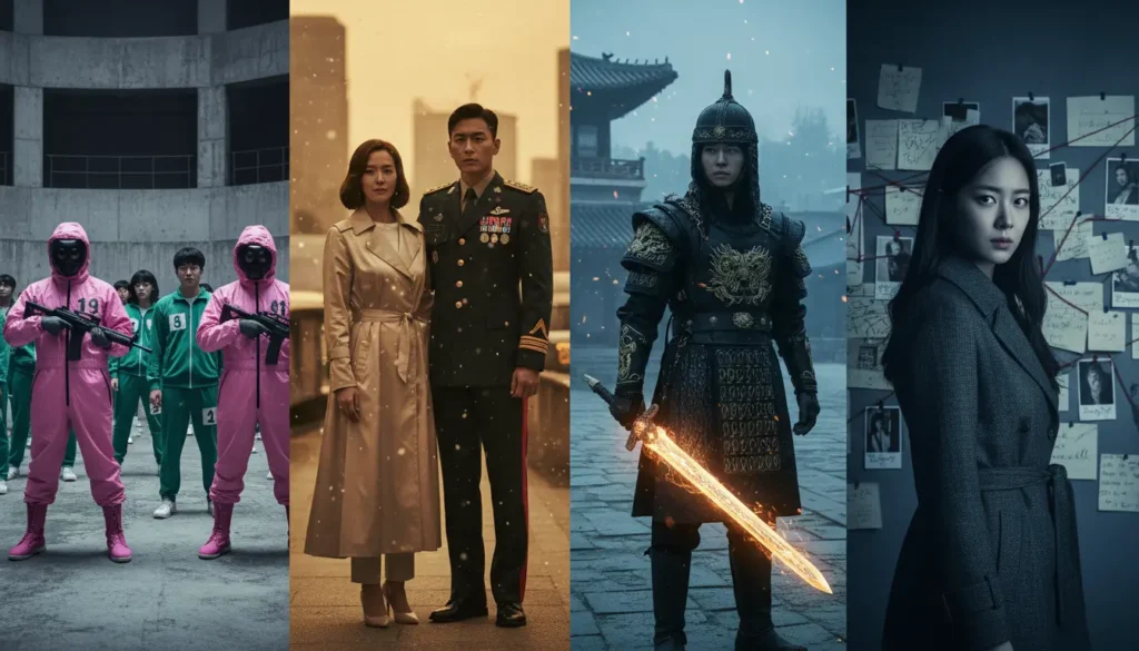 تصميم بصري للمسلسلات الكورية الرائدة يجمع بين الإثارة، الرومانسية، الفنتازيا والدراما النفسية