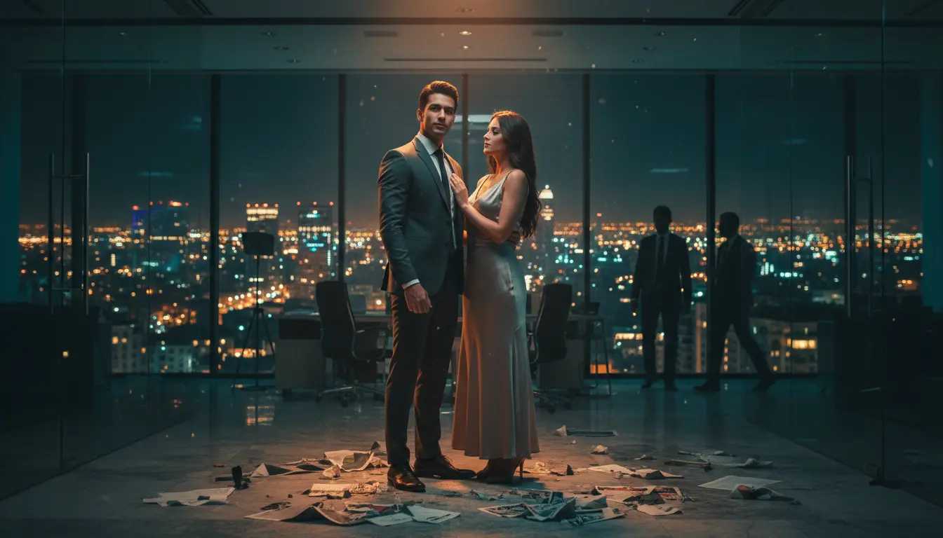 مشهد درامي لنهاية مسلسل فخر الدلتا يظهر انتصار البطل في عمله واستقراره العاطفي