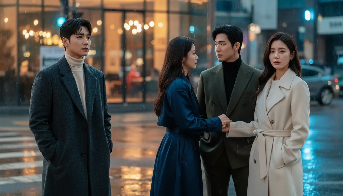 مشهد درامي أنيق مستوحى من أفضل 10 مسلسلات كورية في 2026 بأجواء متنوعة ومؤثرة