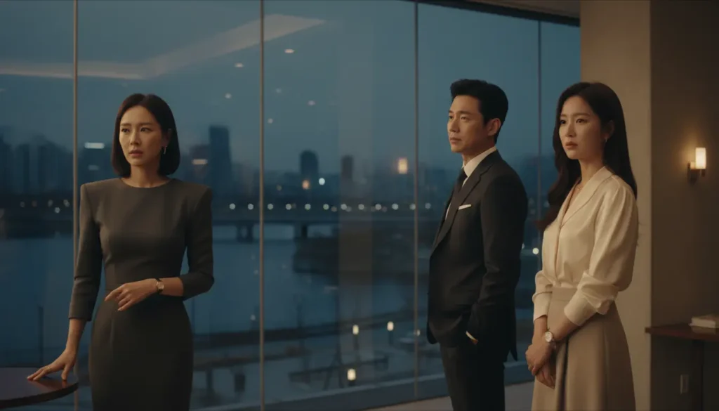 مشهد درامي كوري أنيق مستوحى من أفضل مسلسلات كورية في 2026 بأجواء مؤثرة ومشوقة