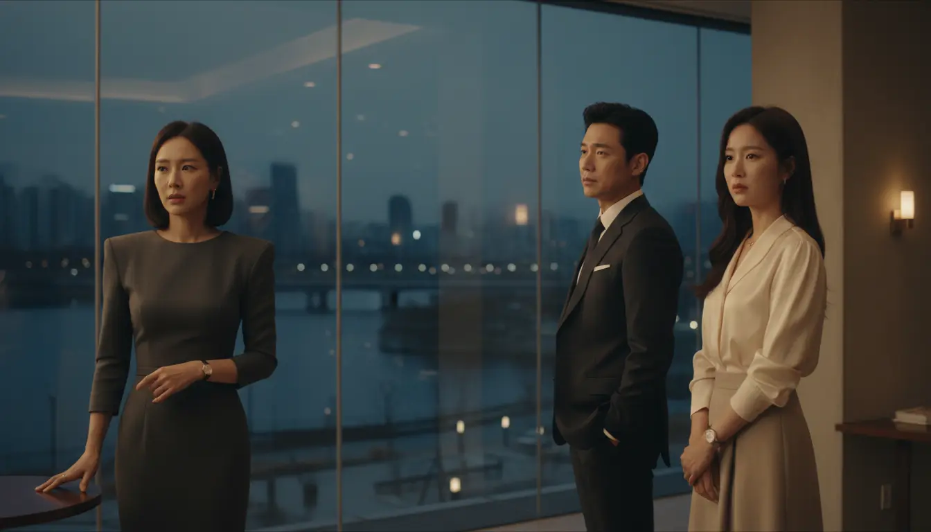 مشهد درامي كوري أنيق مستوحى من أفضل مسلسلات كورية في 2026 بأجواء مؤثرة ومشوقة